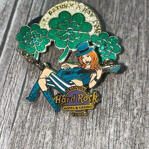 Hard Rock Cafe Pin Seminole St. Patricks Day Leprechaun Guitar Swing Girl